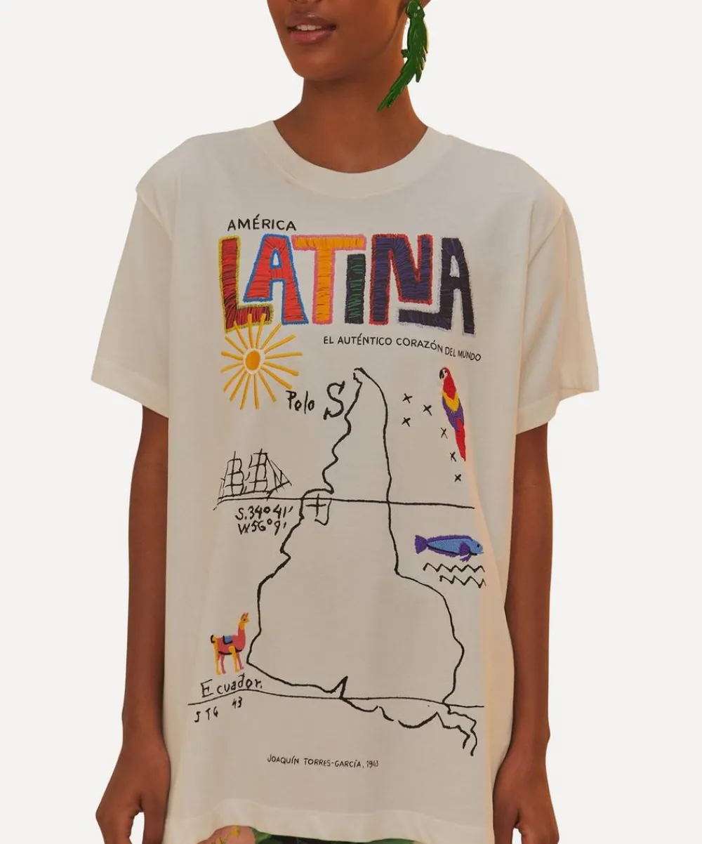 FARM Rio Tops^Off-White America Latina Relaxed T-Shirt