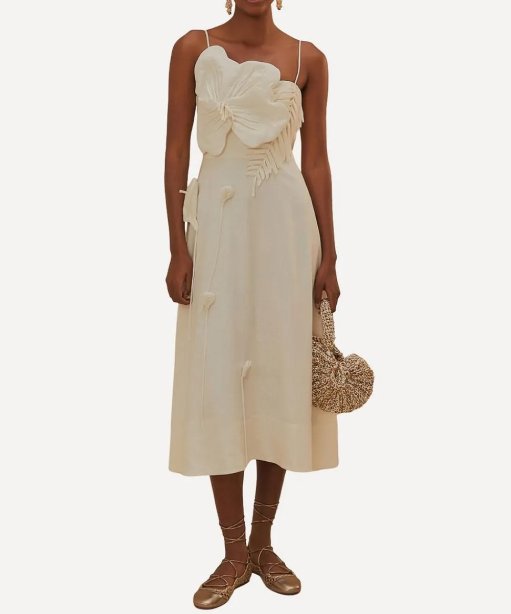 FARM Rio Dresses^Off-White Garden Midi Dress