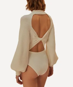 FARM Rio Tops^Off-White Knit Bodysuit