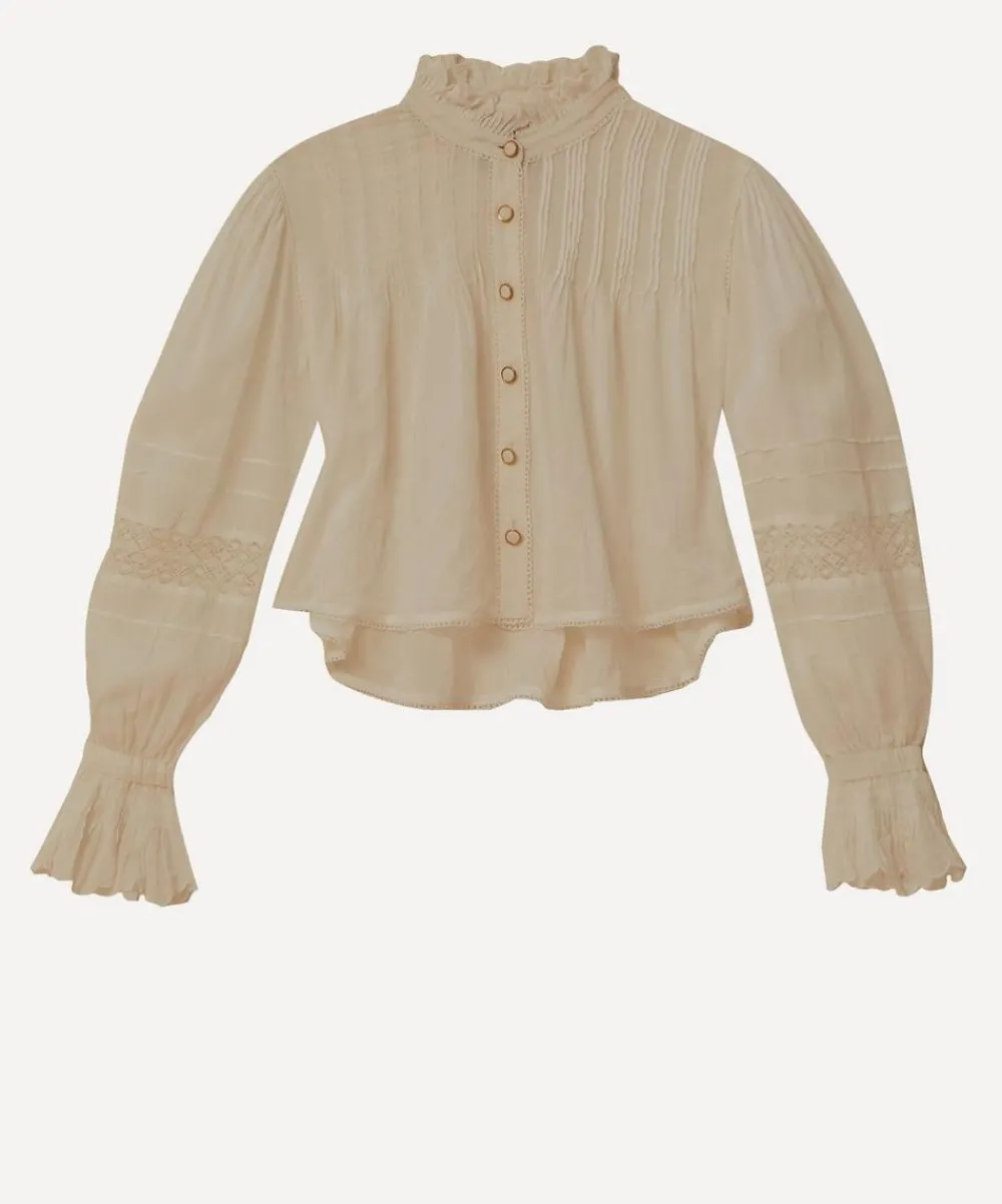 FARM Rio Tops^Off-White Long Sleeve Blouse
