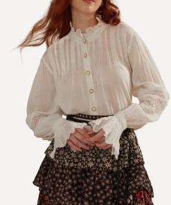 FARM Rio Tops^Off-White Long Sleeve Blouse