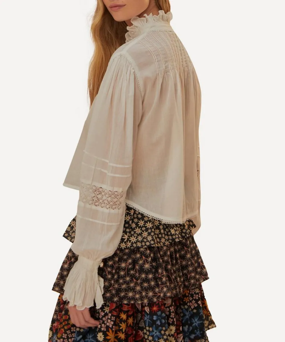 FARM Rio Tops^Off-White Long Sleeve Blouse