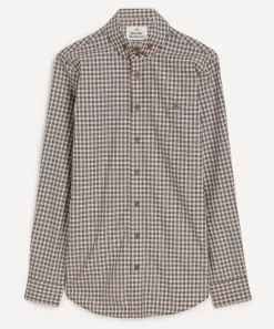 Vivienne Westwood Shirts^Off-White Plaid Two-Button Krall Shirt
