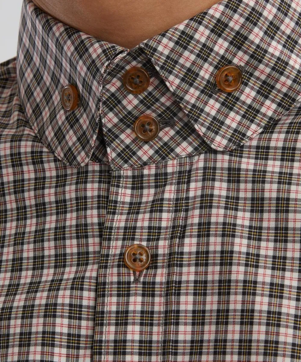 Vivienne Westwood Shirts^Off-White Plaid Two-Button Krall Shirt