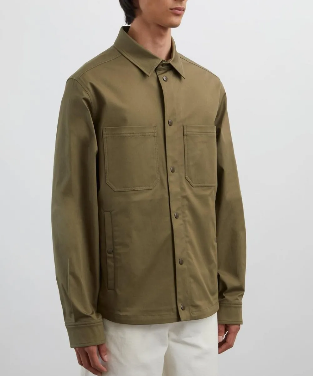 Moncler Coats & Jackets^Olive Cotton Gabardine Shirt Jacket
