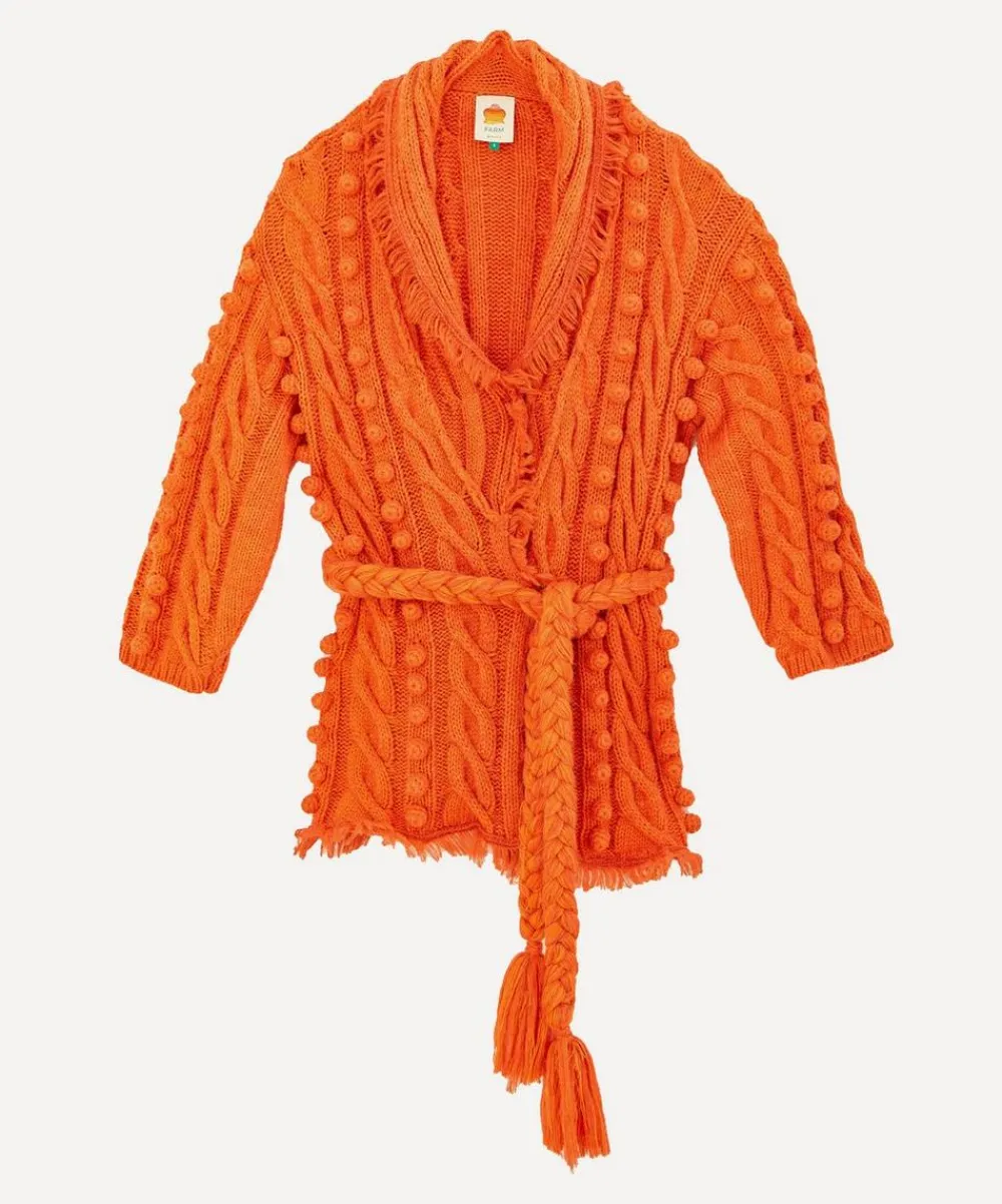 FARM Rio Knitwear^Orange Braided Knit Cardigan
