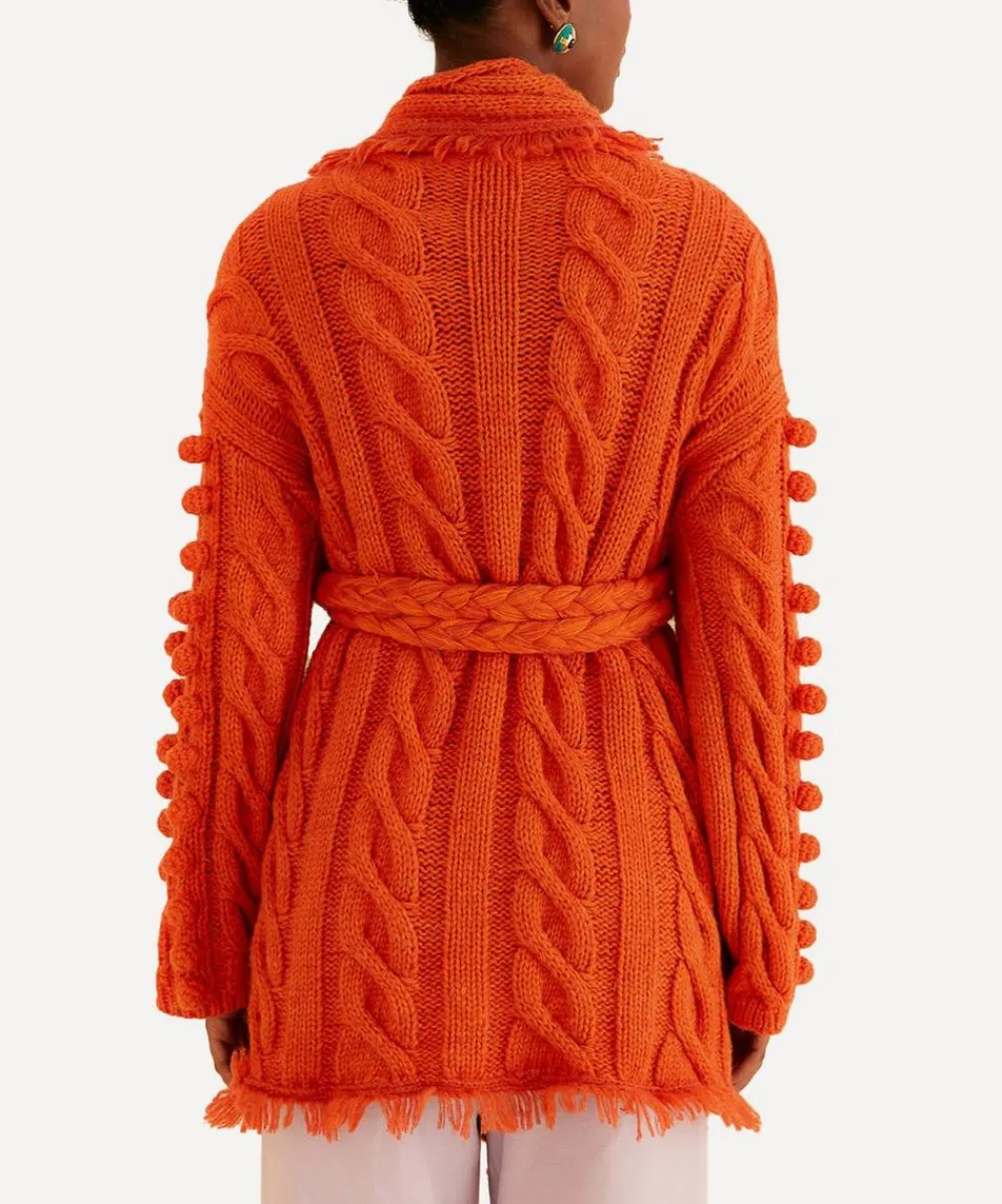 FARM Rio Knitwear^Orange Braided Knit Cardigan