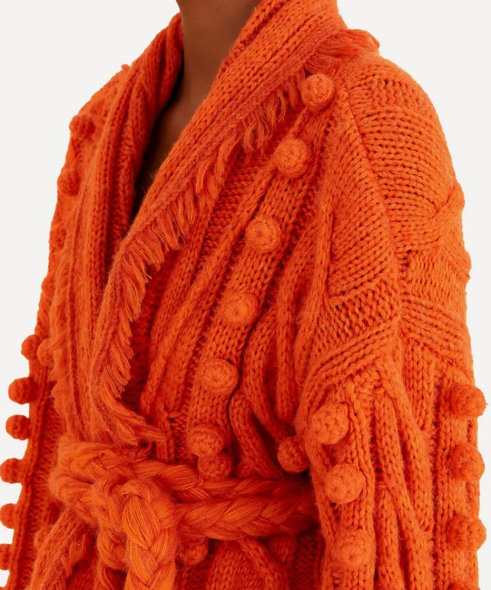FARM Rio Knitwear^Orange Braided Knit Cardigan