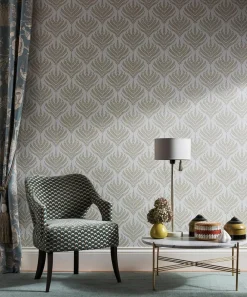 Liberty Interiors Furnishing Fabrics^Ottoman Spot Cut Velvet in Lichen