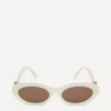 Fendi Sunglasses & Glasses^Oval FF Diamonds Brown Acetate Sunglasses