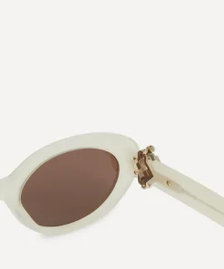 Fendi Sunglasses & Glasses^Oval FF Diamonds Brown Acetate Sunglasses