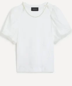 Simone Rocha Tops^Overlay Puff-Sleeve Pearl T-Shirt