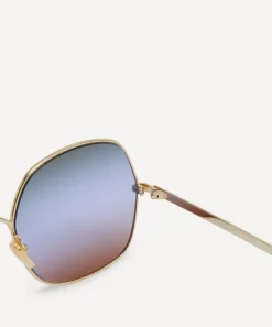 Chloé Sunglasses & Glasses^Oversized Square Metal Sunglasses