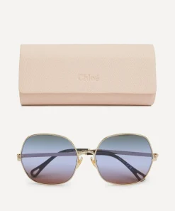 Chloé Sunglasses & Glasses^Oversized Square Metal Sunglasses