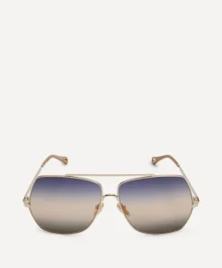 Chloé Sunglasses & Glasses^Oversized Square Metal Sunglasses
