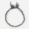 Stephanie Schneider Bracelets|Bracelets^Oxidised Silver Staple Woven Fringe End Chain Bracelet