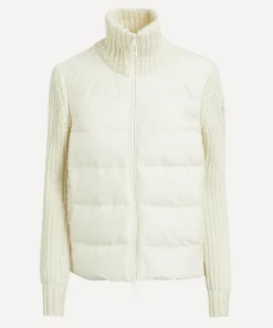 Moncler Knitwear^Padded Wool and Cashmere Zip-Up Cardigan