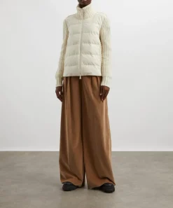 Moncler Knitwear^Padded Wool and Cashmere Zip-Up Cardigan