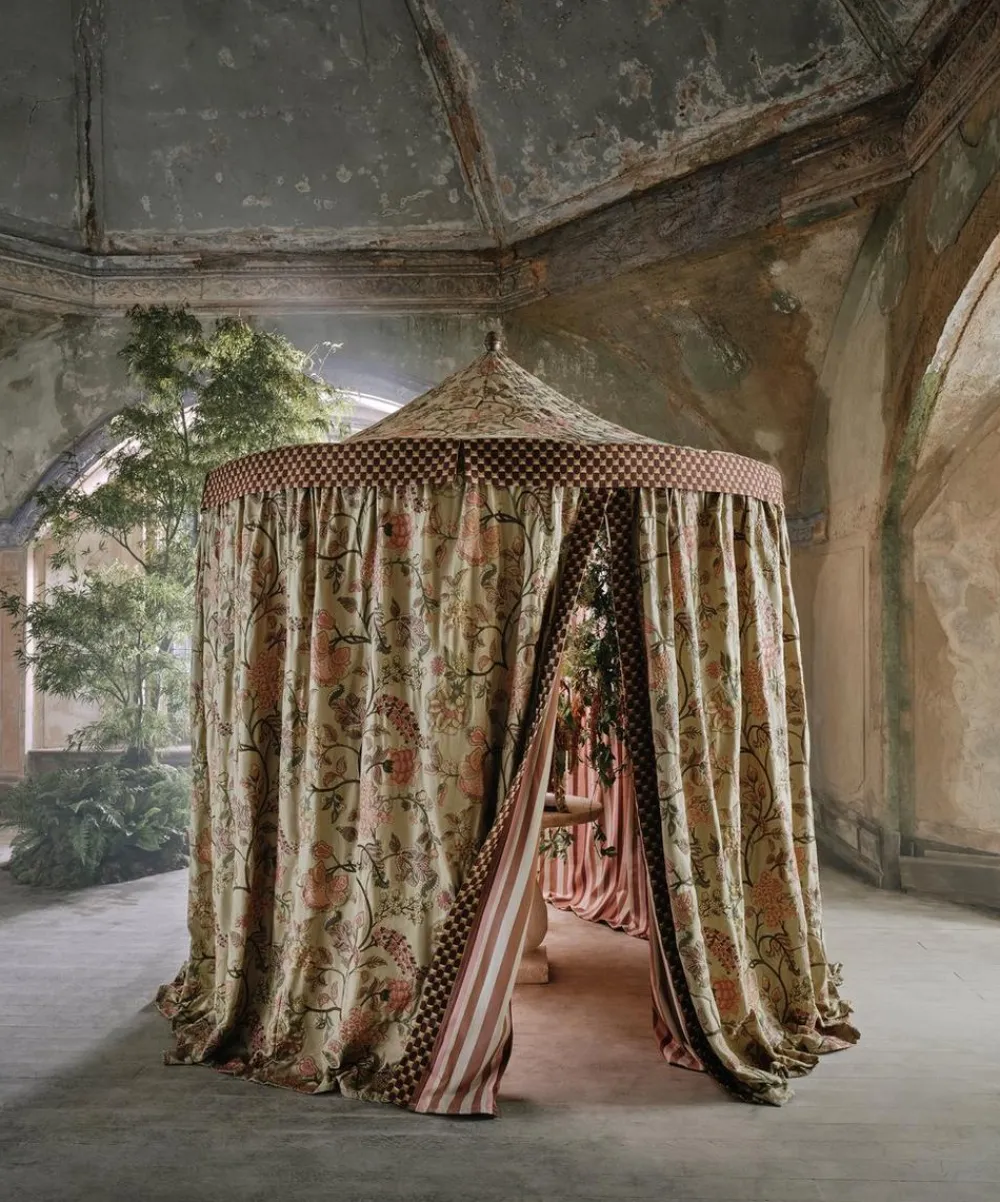Liberty Interiors Furnishing Fabrics^Palampore Embroidery in Lacquer