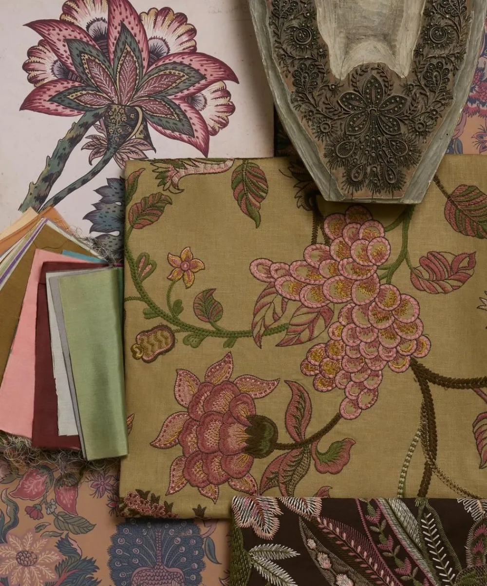 Liberty Interiors Furnishing Fabrics^Palampore Embroidery in Lacquer