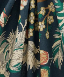 Liberty Interiors Furnishing Fabrics^Palampore Trail Landsdowne Linen in Pewter Blue