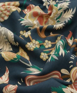 Liberty Interiors Furnishing Fabrics^Palampore Trail Landsdowne Linen in Pewter Blue