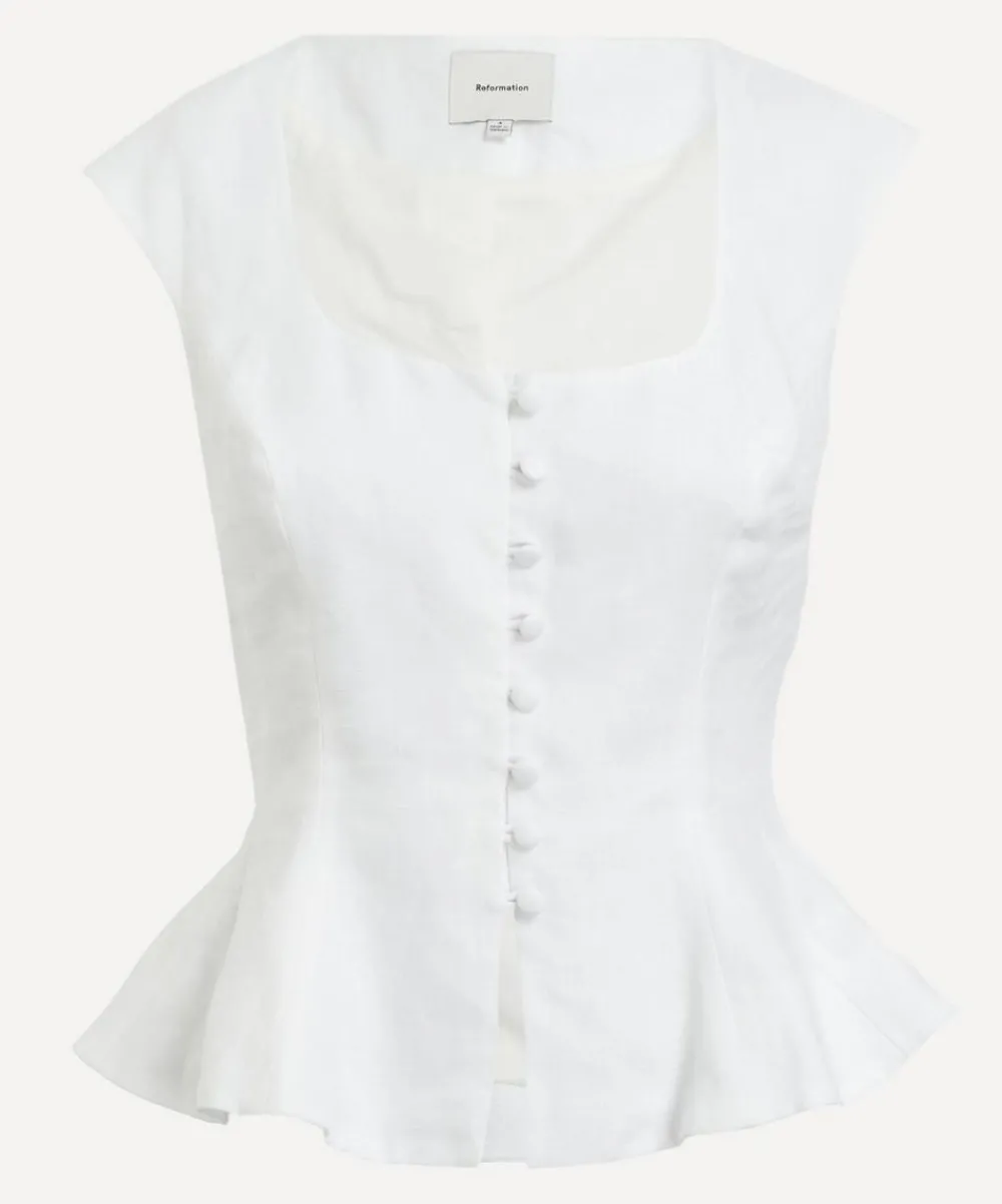 Reformation Tops^Paolina Linen Top
