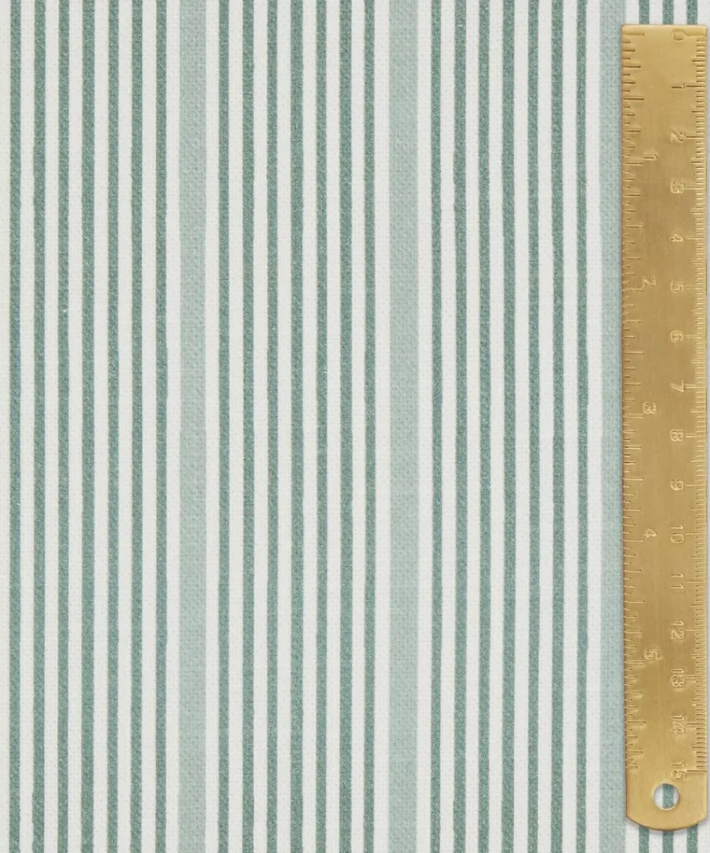 Liberty Interiors Furnishing Fabrics^Park Stripe Cotton in Salvia