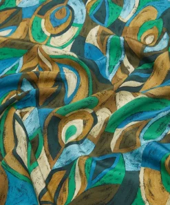 Liberty Fabrics Crepe De Chine^Pastel Peacock Crepe de Chine
