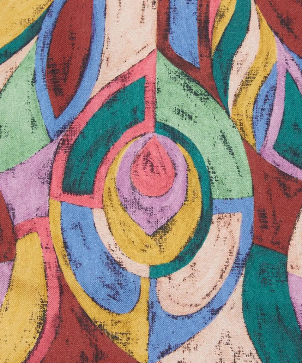 Liberty Fabrics Monument Twill^Pastel Peacock Silk Twill