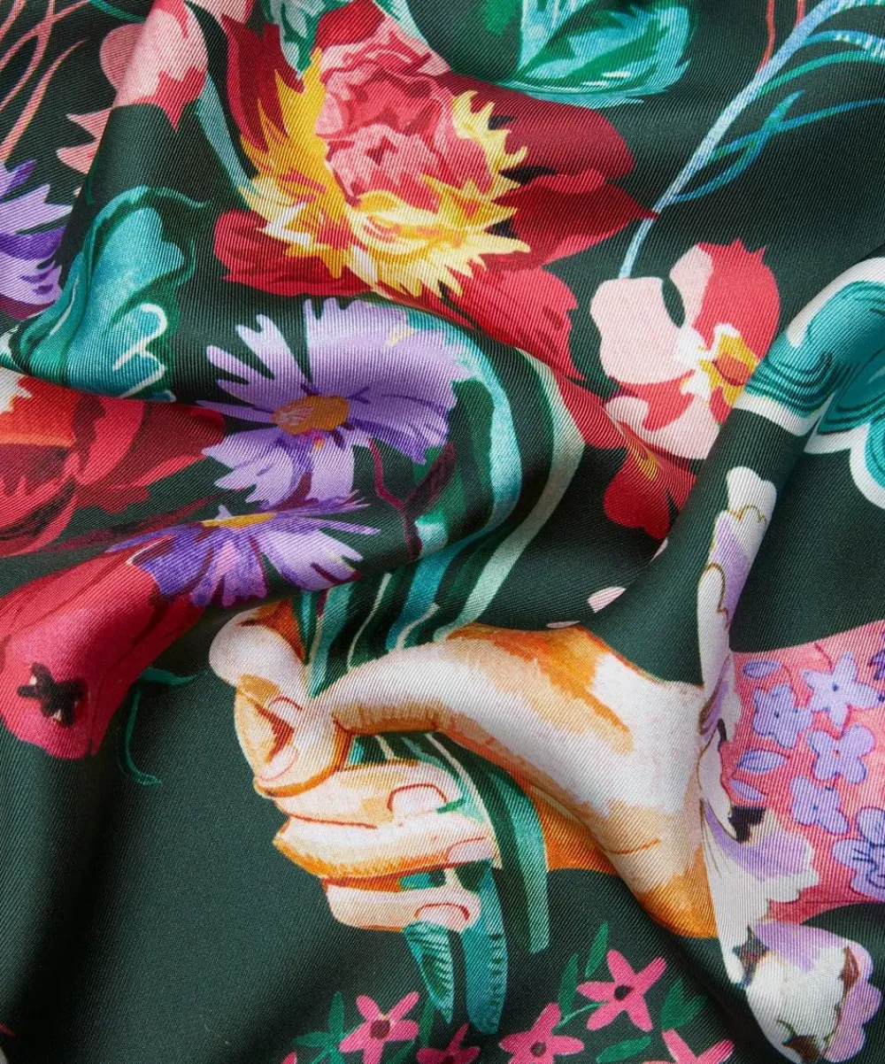 Liberty Scarves^Peace Love And 70x70 Silk Scarf