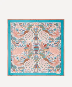 Liberty Scarves^Peacock Fiesta 140x140 Silk Scarf