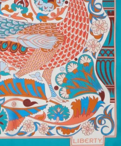 Liberty Scarves^Peacock Fiesta 140x140 Silk Scarf