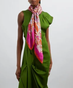 Liberty Scarves^Peacock Fiesta 140x140 Silk Scarf
