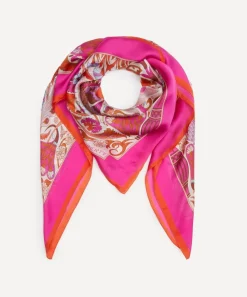 Liberty Scarves^Peacock Fiesta 140x140 Silk Scarf