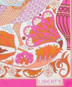 Liberty Scarves^Peacock Fiesta 140x140 Silk Scarf