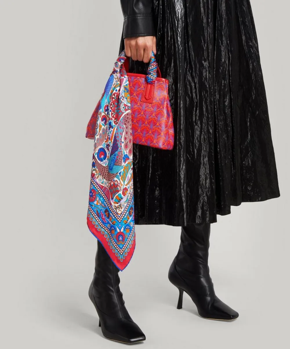 Liberty Scarves^Peacock Garden 70 x 70 Silk Scarf