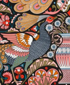 Liberty Scarves^Peacock Garden 70 x 70cm Silk Twill Scarf