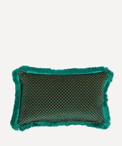 Liberty Cushions^Peacock Garden Rectangular Velvet Cushion