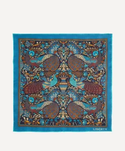 Liberty Pocket Squares^Peacock Garden Silk Pocket Square