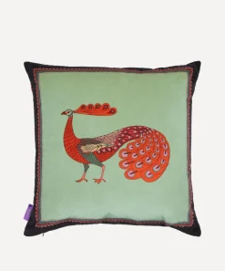 Liberty Cushions^Peacock Garden Square Velvet Cushion