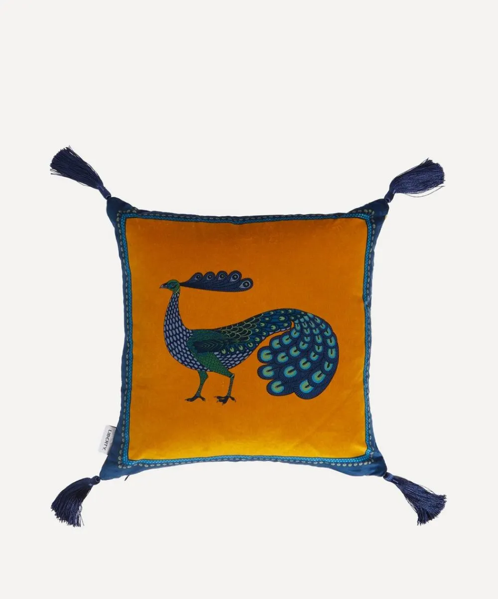 Liberty Cushions|Living Room^Peacock Garden Velvet Cushion
