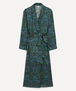 Liberty Sleepwear^Peacock Manor Silk Satin Long Robe