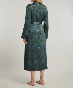 Liberty Sleepwear^Peacock Manor Silk Satin Long Robe