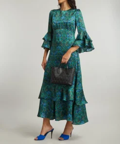 Liberty Dresses^Peacock Manor Silk Satin Gala Maxi Dress