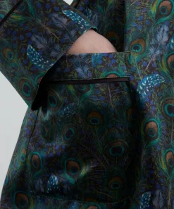 Liberty Sleepwear^Peacock Manor Silk-Satin Robe