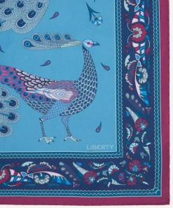 Liberty Scarves^Peacock Parade 45X45 Silk Scarf