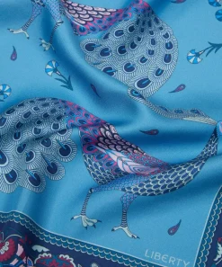 Liberty Scarves^Peacock Parade 45X45 Silk Scarf
