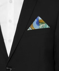 Liberty Pocket Squares^Peacock Plume Silk Pocket Square