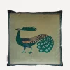 Liberty Cushions^Peacock Square Velvet Cushion